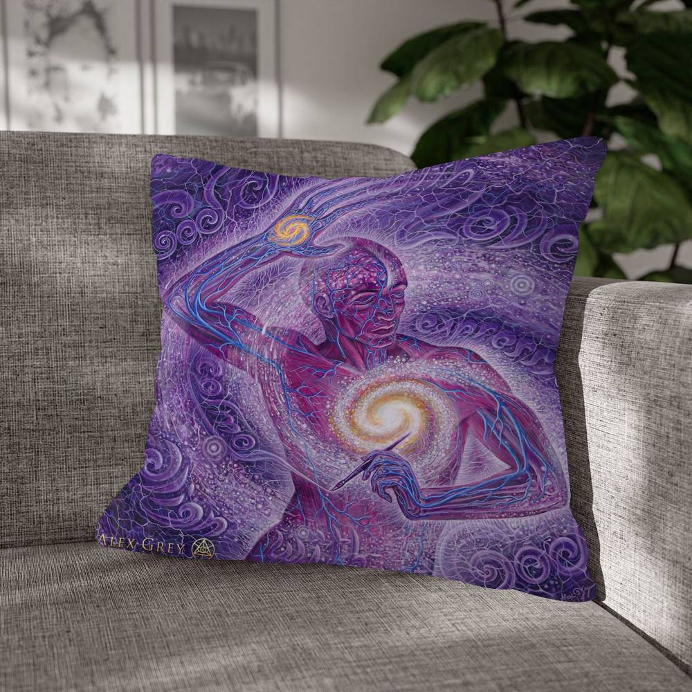 AAlex Grey Trippy Psychedelic Cushion Cover Inches Farmhouse Decor Home Throw Pillow Covers For Couch Decorations