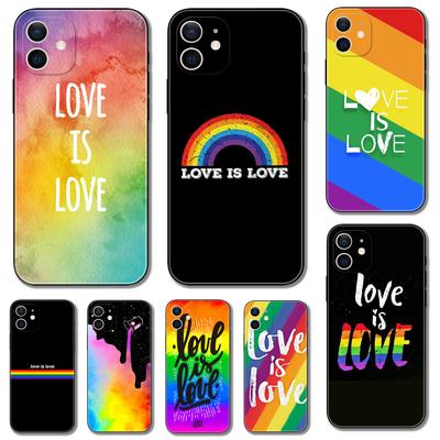 Θήκη τηλεφώνου Love Is Love για iphone 5 5s 2020se 6 6s 7 8 plus x 10 XR XS 11 12 13 mini pro MAX μαύρο tpu πίσω κάλυμμα