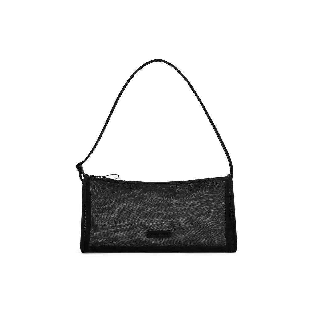 Charles & Keith Mesh Casual Fabric Shoulder Crossbody Tote Bag Large Women bags Frosted-White Jet-Black CK2-20151489