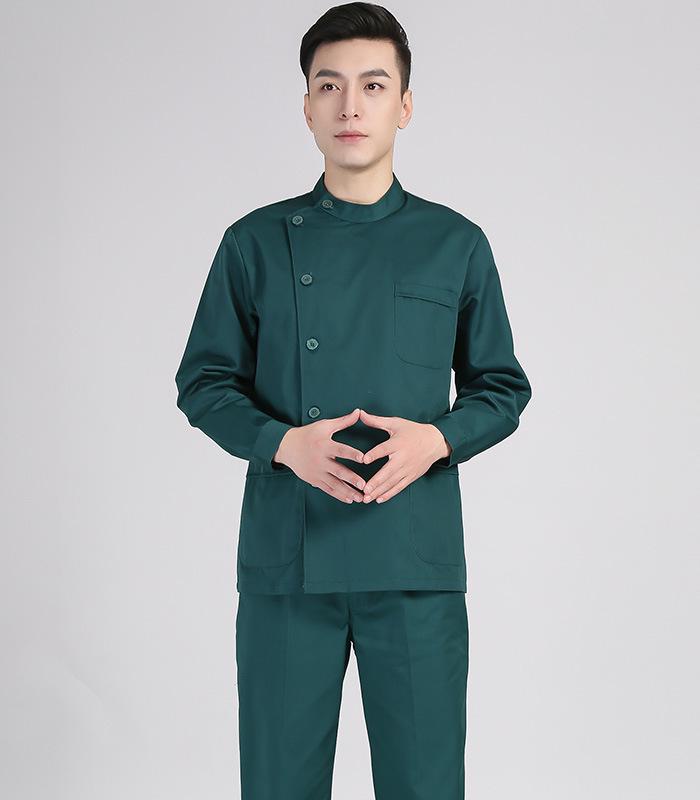Women's Short Sleeve & Long Sleeve Dark Green Nurse Uniform Set