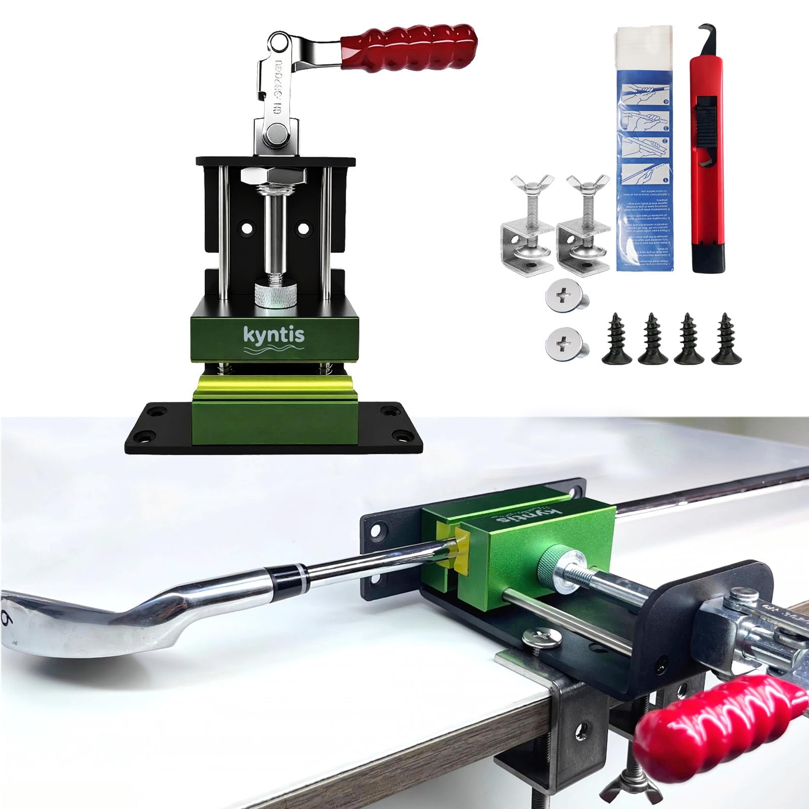 

Golf Club Vise Regripping Kit, Grip Replacement Tool, with 10 Rolls of Tape