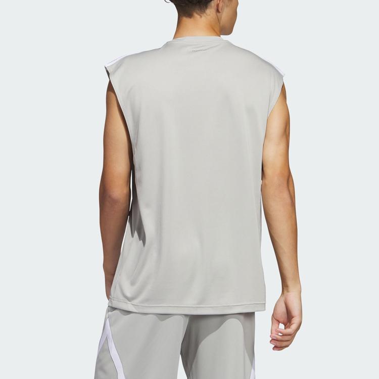 Adidas Débardeur sans manches All-World pour homme, gris métallisé IC2467