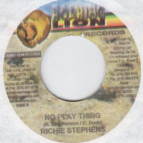 

7inch Record RICHIE STEPHENS - No Play Thing Roaring Lion 2005 Jamaica Reggae, Ska & Dub