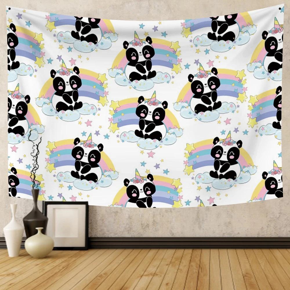 Китайский панда милый декоративный гобелен домашний декор стены офис гостиная гобелен — фото 11