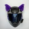2 Stück Auto Motorrad Helm Dekoration Elektrofahrrad Weiche kleine Plüsch Katzenohren für Motocross Full Face Off Road Helm Aufkleber