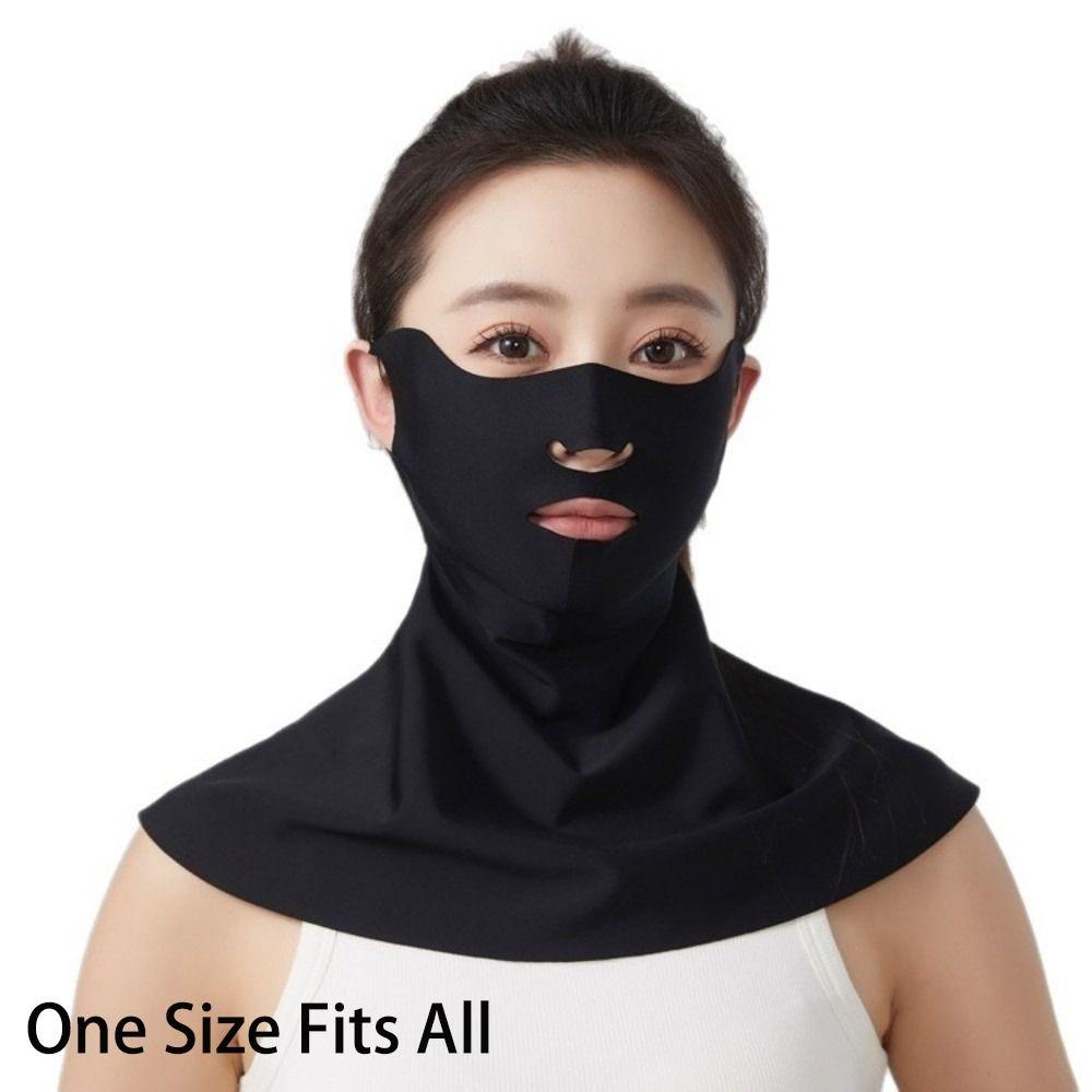 Ice Silk Sun Protection Face Mask Seamless AB Side One-piece Neck Brace UV Protection Adjustable Summer Sun Protection Face Mask