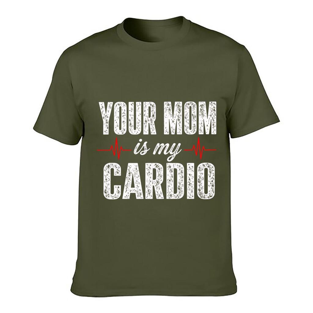 Your Mom Is My Cardio Unisex Summer Washed Tee Loose Distressed Top