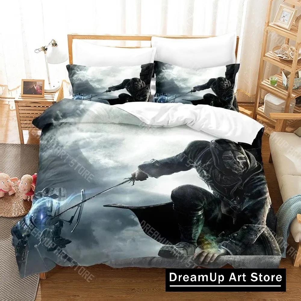 3D Printed Game Bed Sheet Sets Dishonored Bedding Set Single Twin Full Queen King Size Bed Set Adult Kid Bedroom Duvetcover