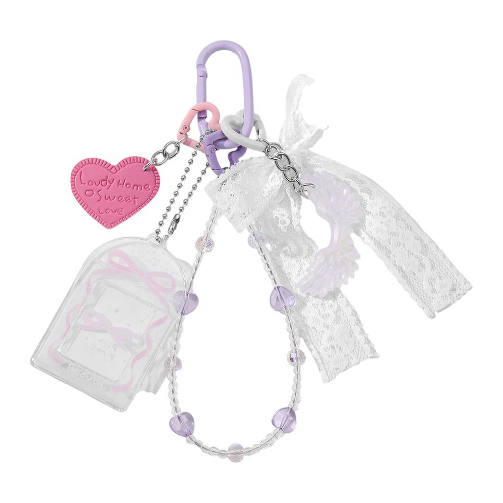 Lightweight Heart Keychain Beaded Keyring Ornament With DIY Bead Design For Students And Office Professionals