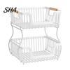 Sturdy Desktop Organizer 2/3 Layer Countertop Rack, Heavy Duty Fruit Basket Stand, 3 Tier Space Saving Carbon Steel Storage Rack for Kitchen,