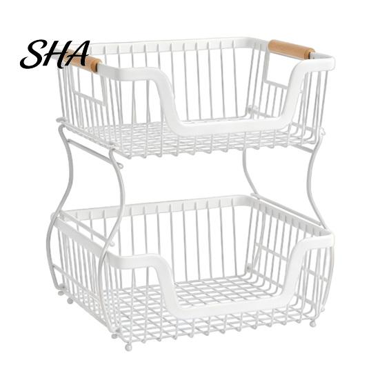 Sturdy Desktop Organizer 2/3 Layer Countertop Rack, Heavy Duty Fruit Basket Stand, 3 Tier Space Saving Carbon Steel Storage Rack for Kitchen,
