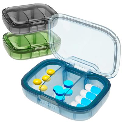 3 Stück 3-Fächer Pillendose Feuchtigkeitsgeschützt Pillenetui Dichtungsstreifen Geeignet für 2-4 Tage Reise Pillenorganizer Reise-Pillendose