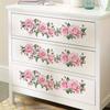 Rose and Green Leaf Floral Wall Sticker, Self-adhesive PVC Waterproof Mural, for Living Room, Bedroom, or Wardrobe Decoration Removable Home Wall Art