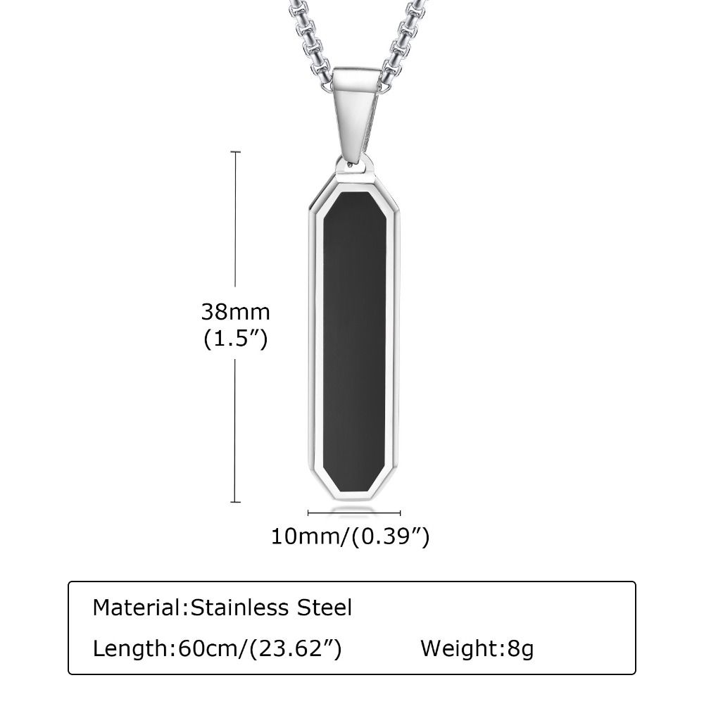 Black Drip Oil European and American Necklace Silver Black Fashion Jewelry Pendant Necklace Unisex