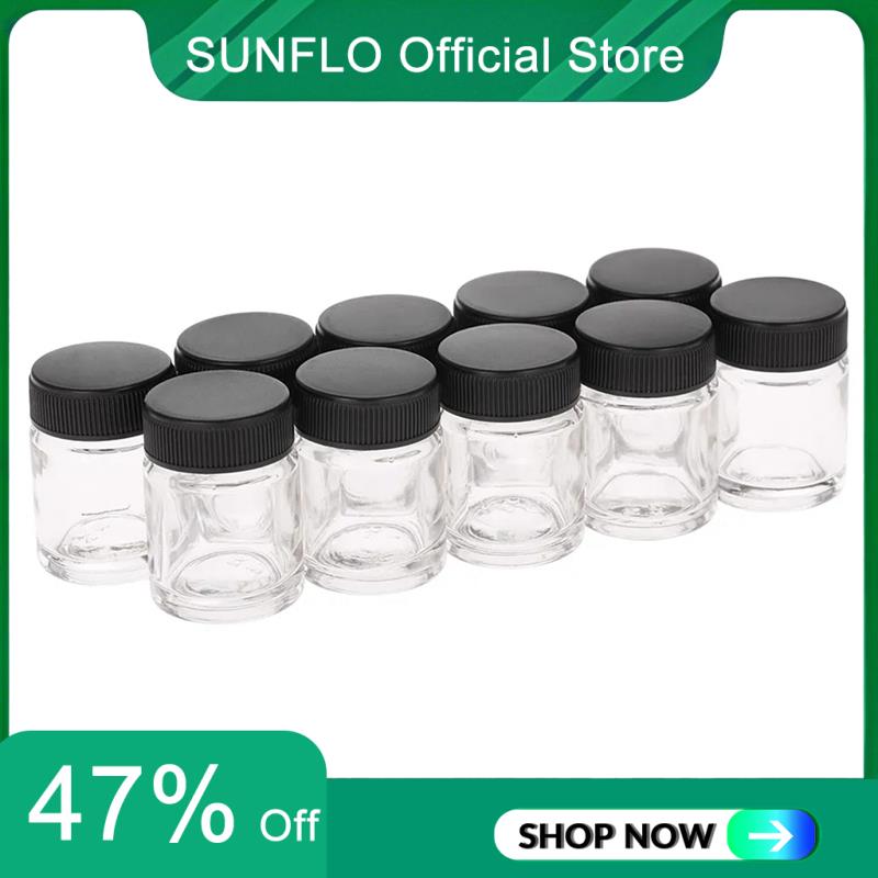 Nail Art Airbrush Tank Glass Bottle Airbrush Tool Accessories Paint Cup 10 Pcs 22Cc Airbrush Paint Cosmetic Bottle Jar