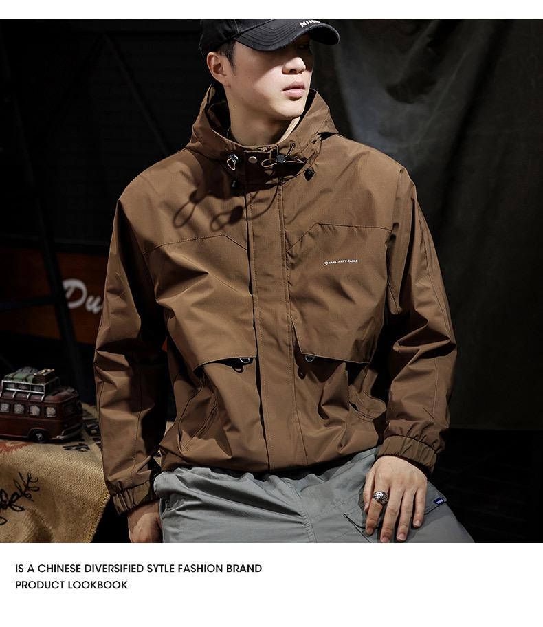 American Trendy Men's Waterproof Mountaineering Jacket 2024 - Autumn New Style Warm Outdoor Commuting Workwear