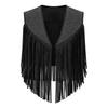 Women Cowgirl Costume Rhinestones Faux Suede Tassels Vest