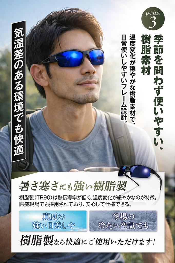 Your Polarized Sunglasses UV Vision for Driving and Outdoor [Buranous] Change Vision! Men's UV400 99% CutExcellent Activities (Black)