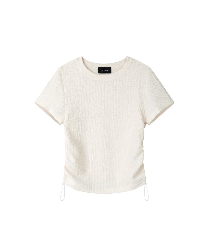 Ledeoli Shirred Crop Top [Black]