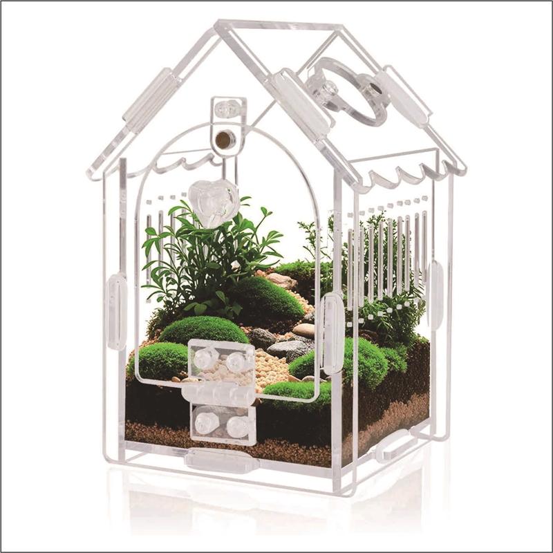 Acrylic Mini Pet Terrarium For Jumping Spider Hermit Crab Mantis Beetle Magnetic Habitat Home Desk For Kids Halloween Gift