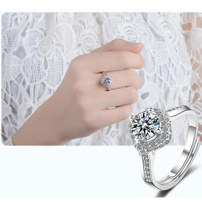 Bague de fiançailles en argent sterling 925 classique avec zircone cubique carrée pour mariage, bijoux pour femmes S-R276