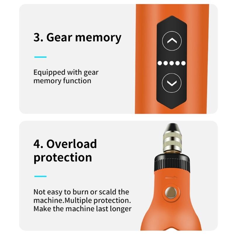 Cordless Rotary Tool Set 3.7V 18000rpm Grinding Device with 136 Accessories for Sanding Carving and Rusts Removal