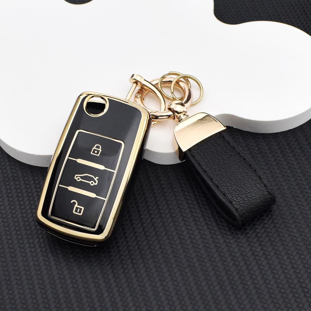 Premium Shockproof TPU Key Fob Case for VW Golf Polo Passat & Skoda Octavia - Durable Anti-Scratch Car Remote Protective Cover