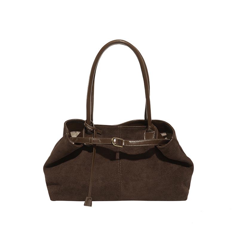 Duchess Retro 2025 Autumn Suede Underarm Tote – Large Capacity Women's Commuter Handbag