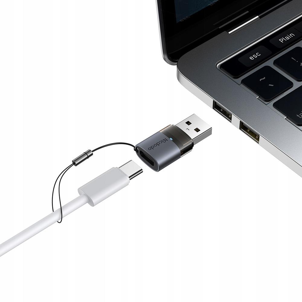 Mcdodo Adapter Przejściówka Usb-A 3.0 Do Usb-C Na Usb Typ C 3A 5Gb Otg Led