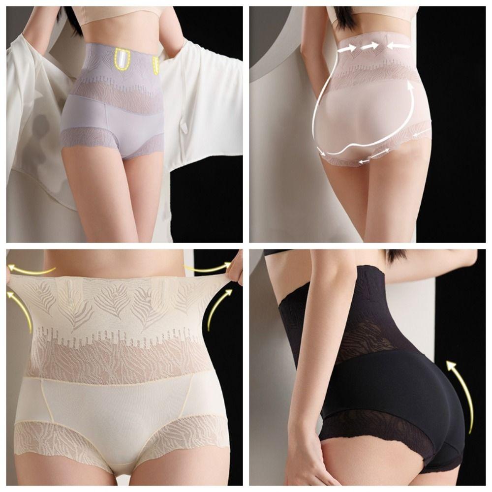 Shapewear Lace Seamless Briefs Leaf Slimming Underpants Sweet Tummy Control Underwear  Women