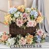 1Pc Artificial Flowers Dahlia Little Roses Combination Wedding Bridal Bouquet Festival Wreath Home Floral Arrangement Room Decor
