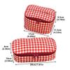 Multifunctional Plaid/Polka Dot Patterns Storage Bag Large Capacity Portable Makeup Bag Double Zipper Pencil Pouch