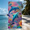 Tropicaler Delfin-Aufdruck LOVER Handtuch Schnelltrocknend Strandhandtücher Sind Geeignet Für Schwimmbäder Camping Yoga Und Das Fitnessstudio