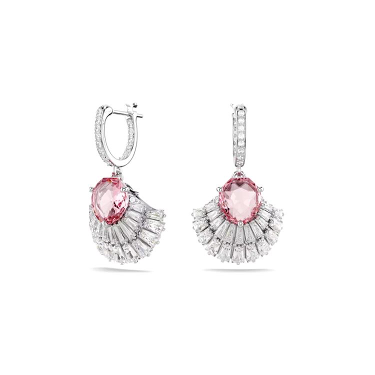 Swarovski Idyllia Water Drop Shaped Inlaid Decoration Cubic Zirconia Rhodium Plated Imitation Crystal Earrings Women earrings Pink 5680295 Box (Random Color)