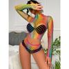 Sexy Rainbow Color Net Clothing Wholesale Dress Bodystocking Ploe Dancewear Lingerie