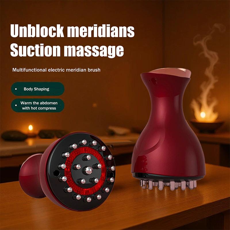 

Electric Meridian Brush Anti Cellulite Gua Sha Body Massager Vibrate Microcurrent Hot Compress Scraping Lymphatic Drainage Care Onesize
