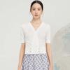 JESSIE Women's Elegant Overlap V-Neck Short-Sleeve Knit Top