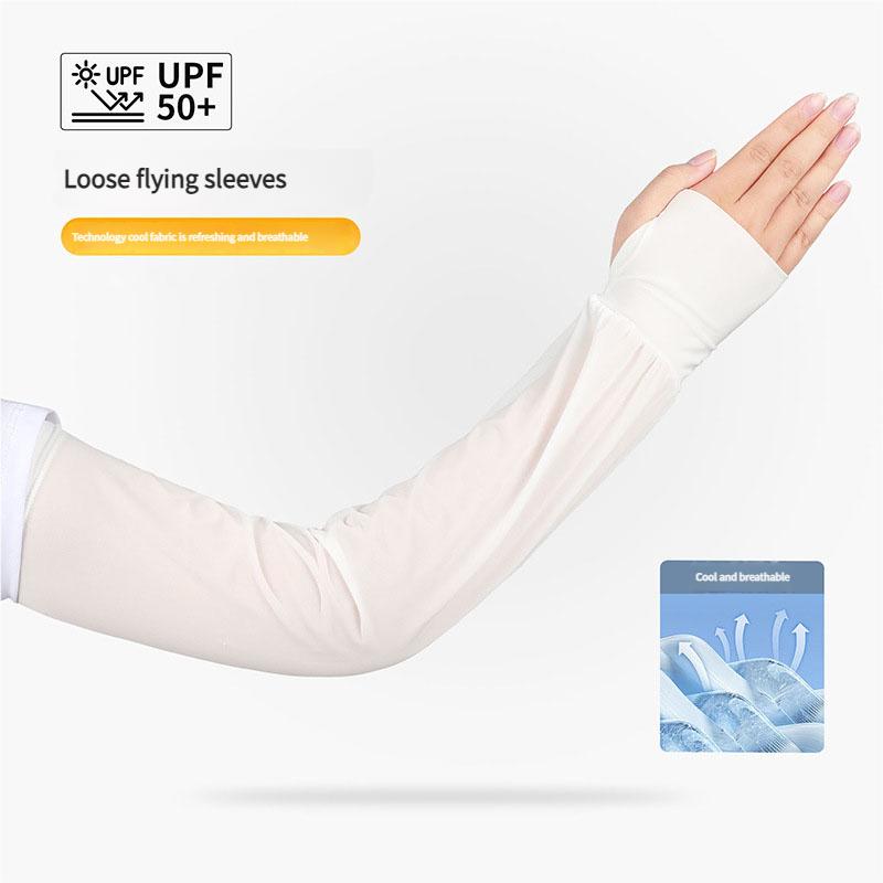 Loose Fit Cooling Arm Sleeves UV400 Sun Protection Breathable Fingerless Sun Cover for Running Cycling Outdoor Sports Armwear