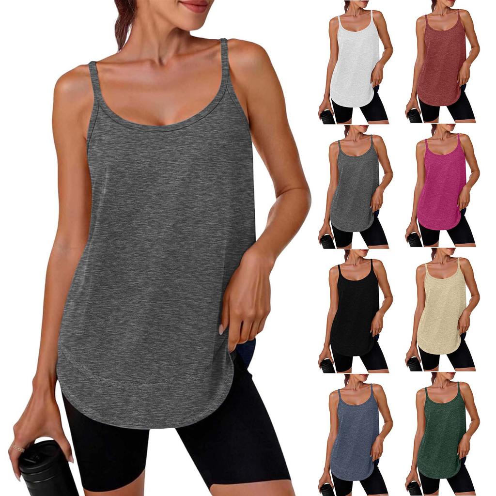 Women's Summer Casual Tank Top Lightweight Sleeveless Scoop Neck Relaxed Fit Camisole Stretchy Fabric Soft Material for Outdoor Indoor Wear