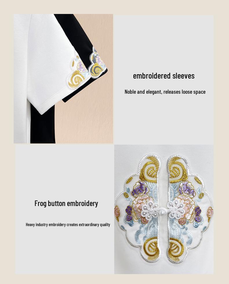 2024 Women's Short Sleeve Slimming Embroidered Chinese-Style Top