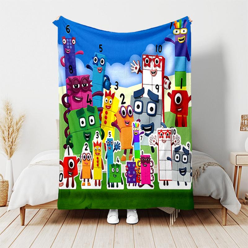 1pc Blanket Numberblocks3 Print Design, Lightweight Blanket for Sofa, Bed- Soft &Warm, Gift for All Seasons like Christmas, Halloween