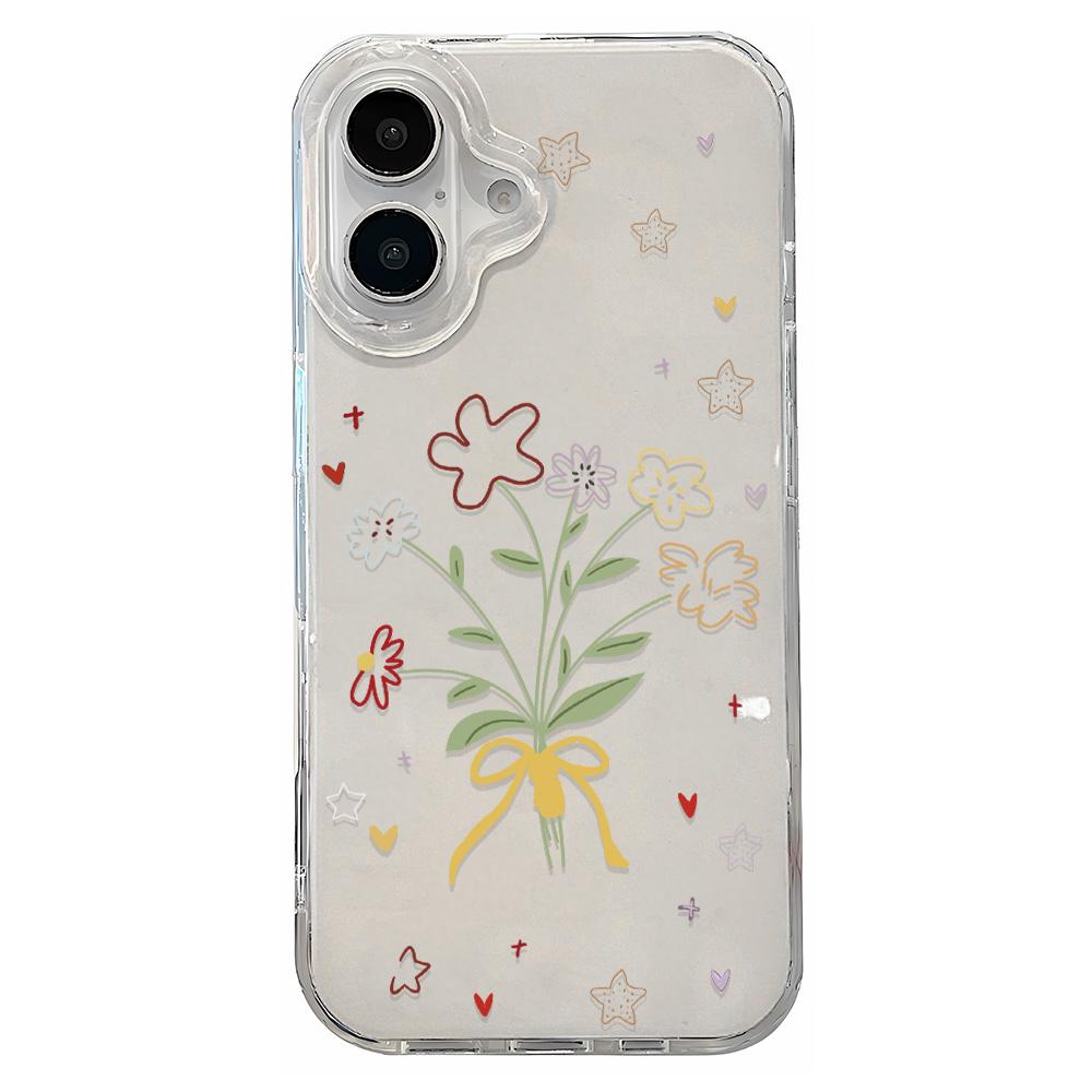 Painted Phone Case for iPhone 12 13 15 16 iPhone 16 12 13 14 15 Pro  14 15 16 Pro Max Coverage Shockproof Anti-Fingerprint Fresh Style Protective Case
