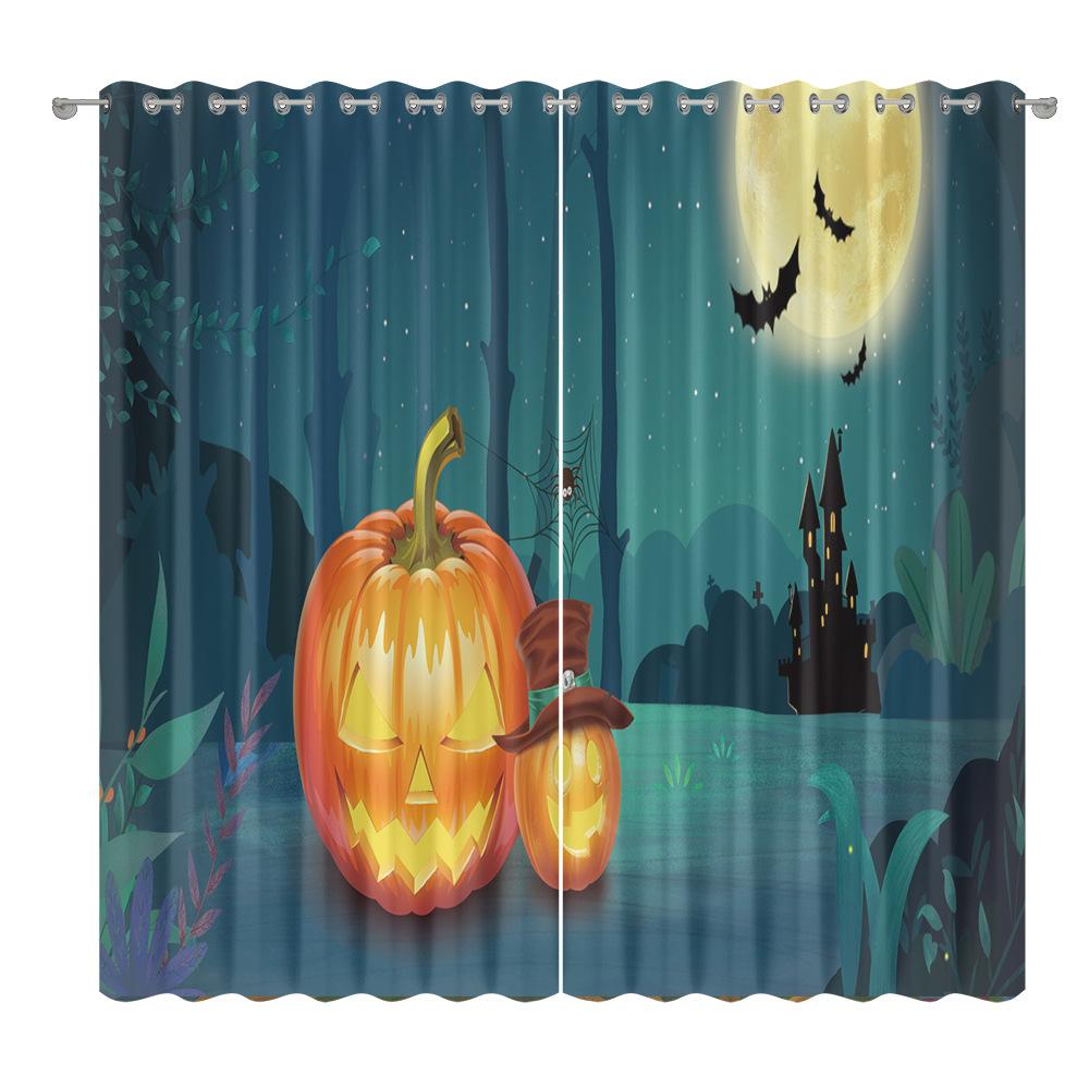 Halloween Vorhangstoff Schlafzimmer Wohnzimmer Balkon Verdunkelungsvorhang Büro Hotel Isolationsvorhang