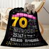 1pc Happy 70th Birthday Celebration blanket Soft and Warm for Sofa Office Camping Travel Livingroom Great Gift for Friends and Family Comfortable