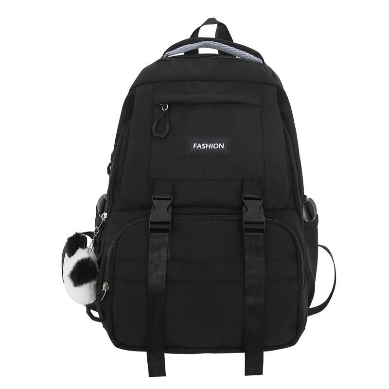 School bag large capacity junior high school girls 2025 new fashion simple Mori contrasting color high school girls backpack