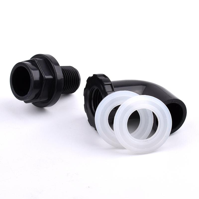 2~10 PCS 20~50mm Black PVC 90° Equal Elbow Connectors Aquarium Fish Tank Drain Inlet Outlet Joints Garden Irrigation Accessories