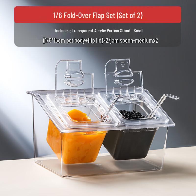 Handun 1/6 Transparent Plastic Food Pan with Flip-Top Lids
