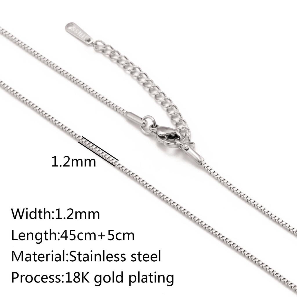 5Pcs/Lot Stainless Steel Bead Rope Link/Cuban/Paperclip Links Snake Chain Necklace Diy Women Jewelry 18K Gold Color Neck Chains
