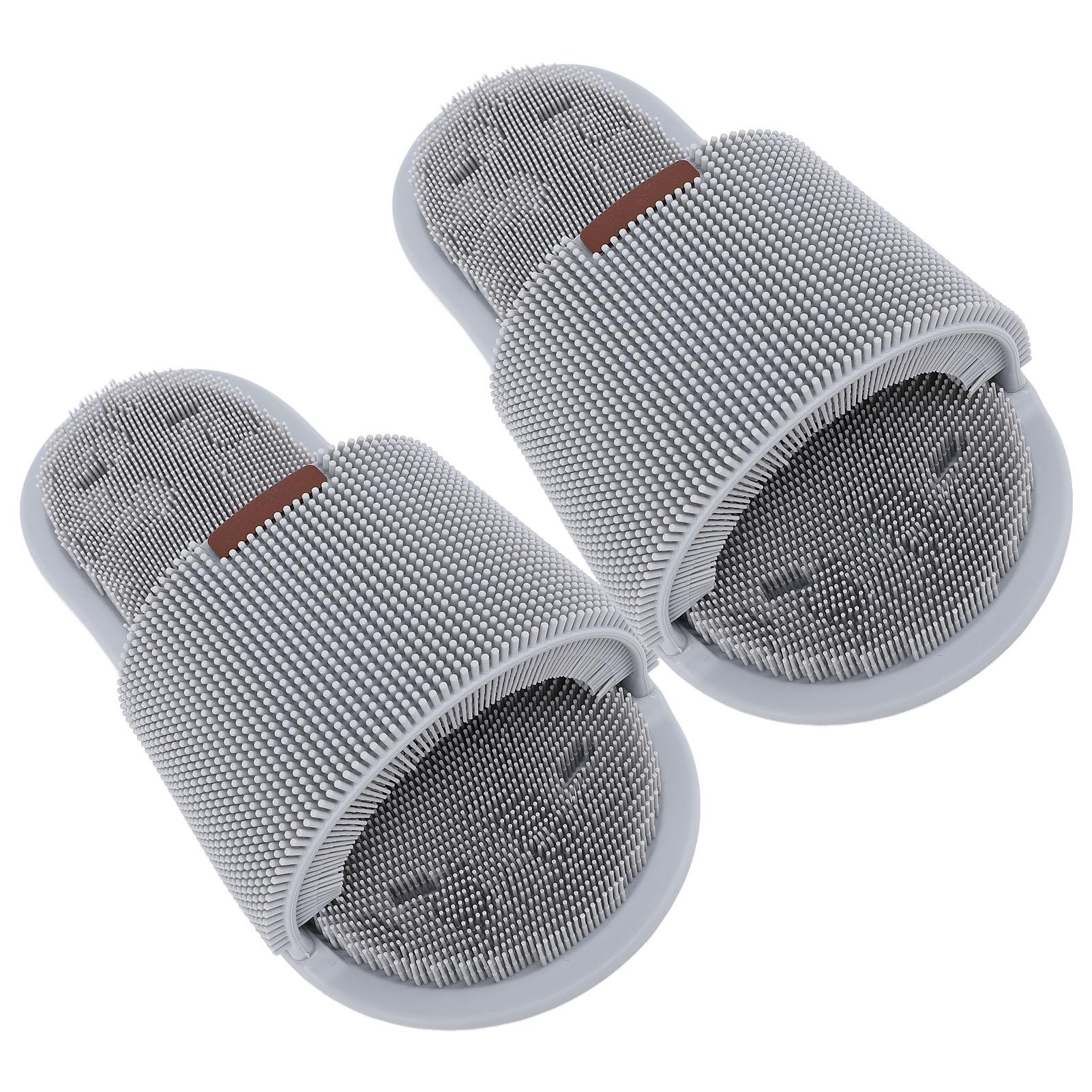 

1 пара тапочек-скрабов для ног, 360 градусов, силиконовый скраб для душа, силиконовый очиститель для ног с серый