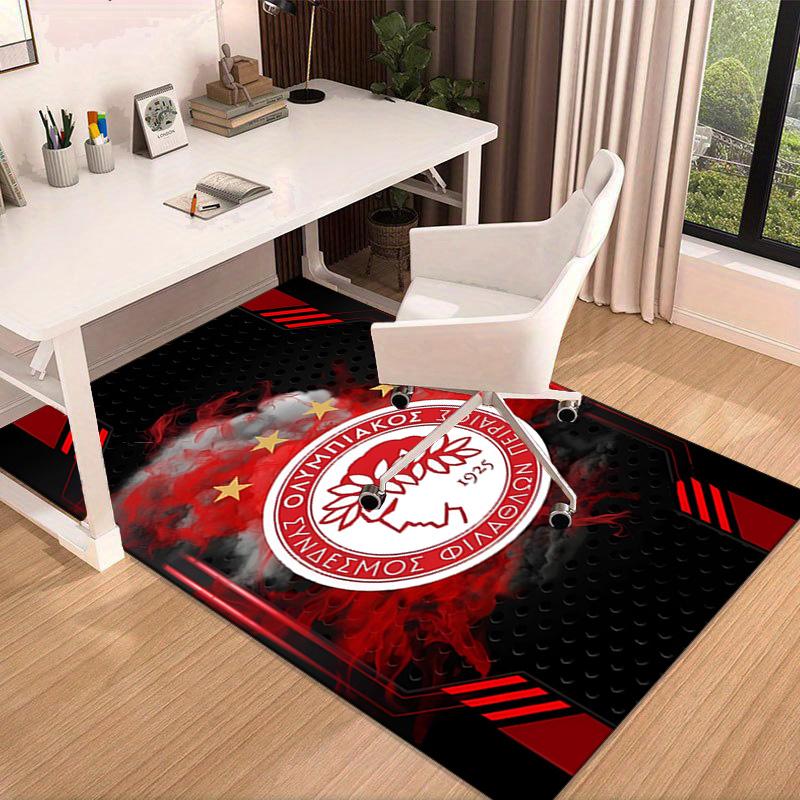 Olympiacos Fc: Red And Black Pride Area Rug Office rug, Chair Rug, Decor Carpet Livingroom bedroom Mat, Large Size Fan gifts Christmas gifts